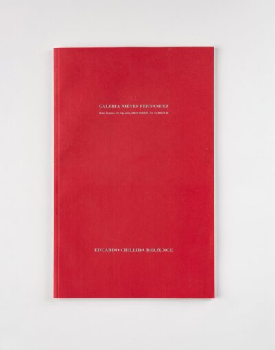 Catalogo de Eduardo Chillida Belzunce, CHB, en la galeria de Nieves Fernández en color rojo.